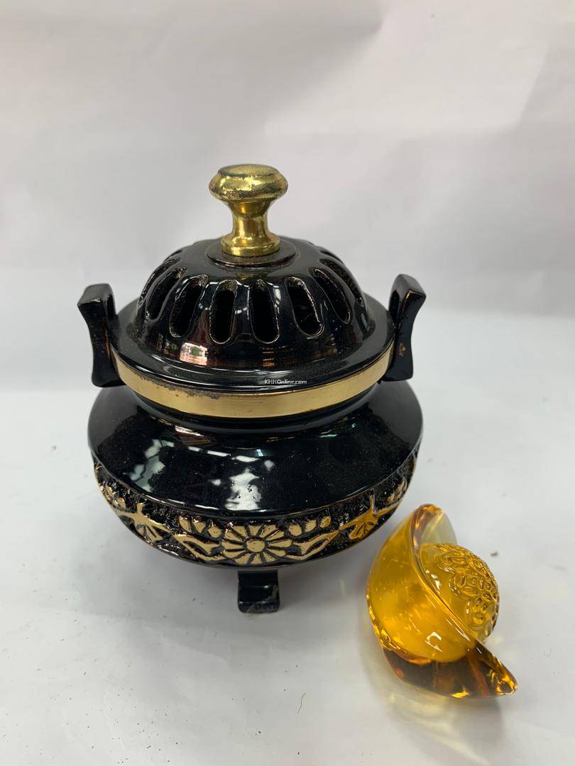 3寸黑色铜檀香炉